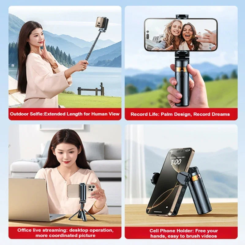 Super Mini 4-in-1 Selfie Stick with Bluetooth Remote Control Peaceful Pleasures Health and Wellness