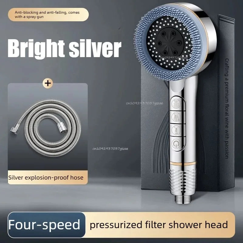 4-Mode Handheld Shower Head – Water Saving, Leak-Free