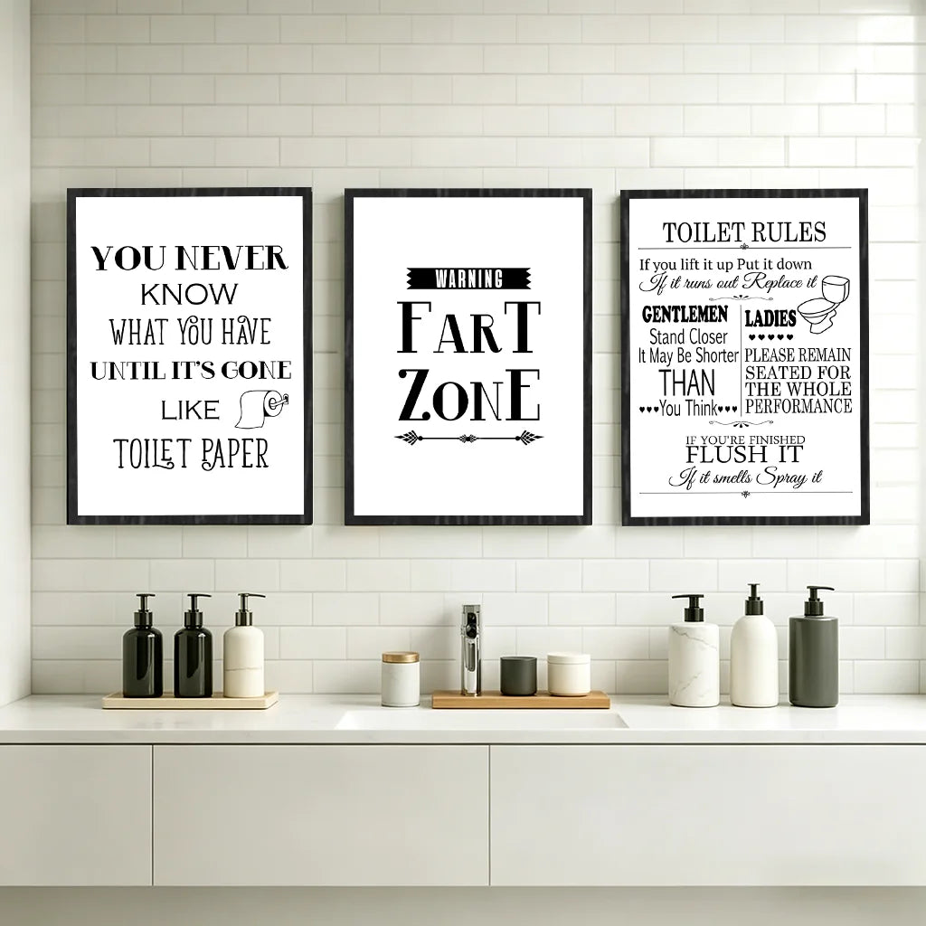 Nordic Funny Bathroom Canvas Wall Art | Toilet Quote Poster Canvas Wall Art Peaceful Pleasures Health and Wellness
