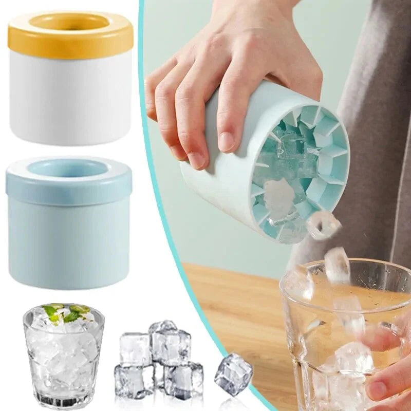 Cylinder Silicone Ice Cube Mold with Lid – Press & Pop Design Peaceful Pleasures Health and Wellness