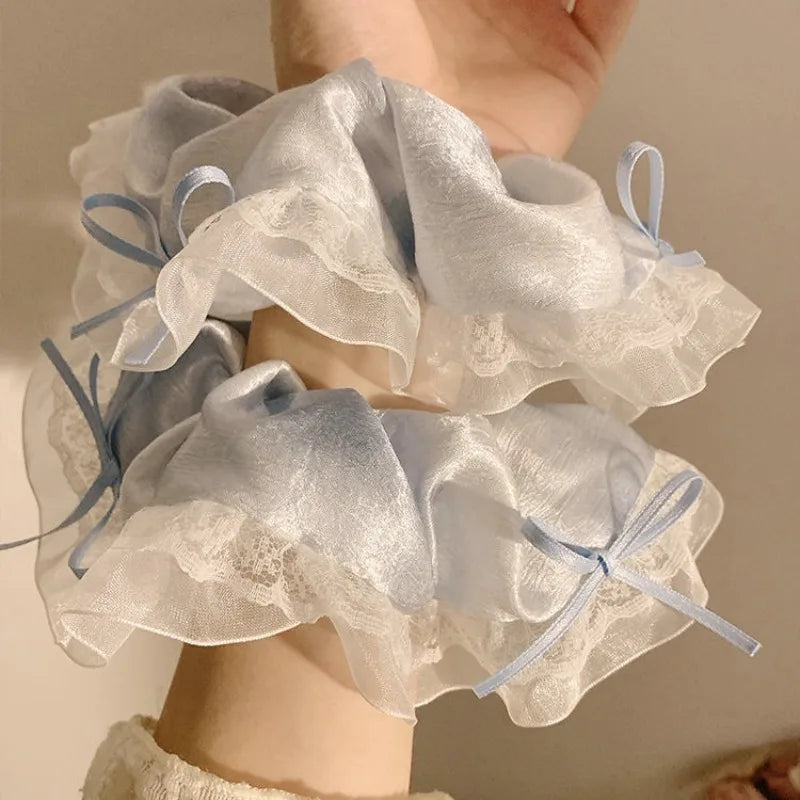 Cream Style Hair Accessory Lace Satin Bow Headband Peaceful Pleasures Health and Wellness