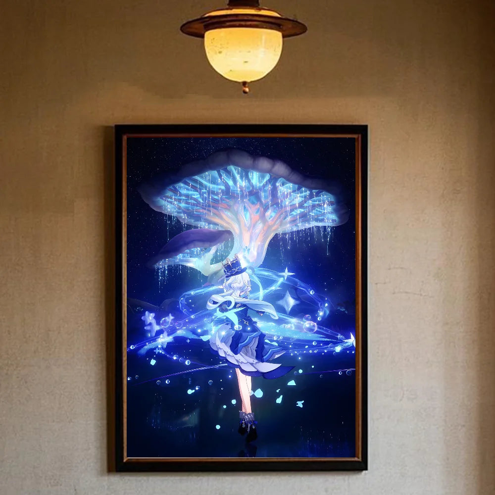 Genshin lmpact Furina Foutiane Poster HD art sticky wall waterproof home living room bedroom bar aesthetic decoration Peaceful Pleasures Health and Wellness