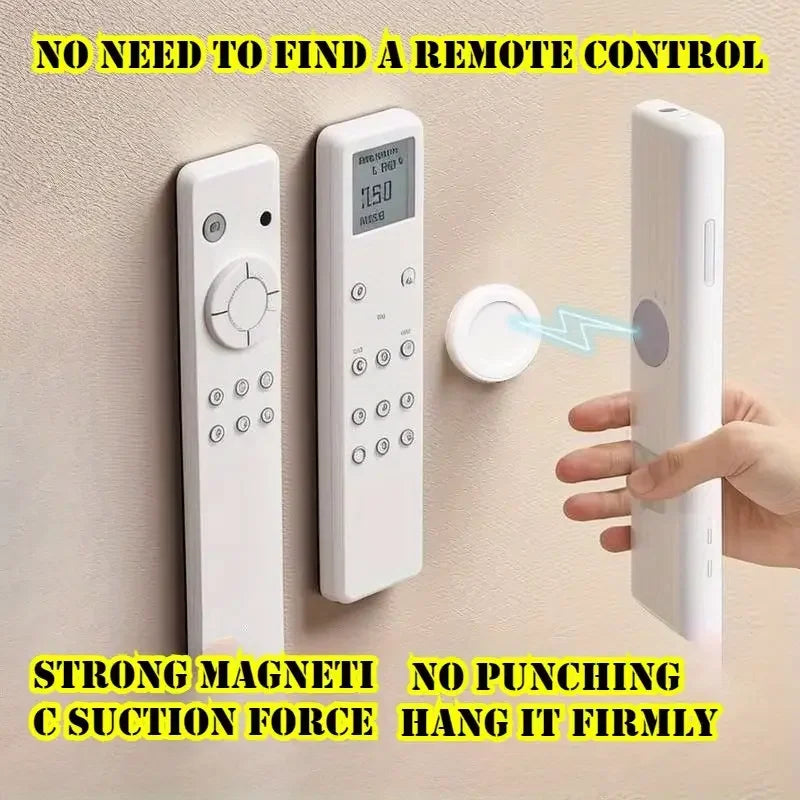 2-Pack No Drill Magnetic Remote Holder Wall Mount – White