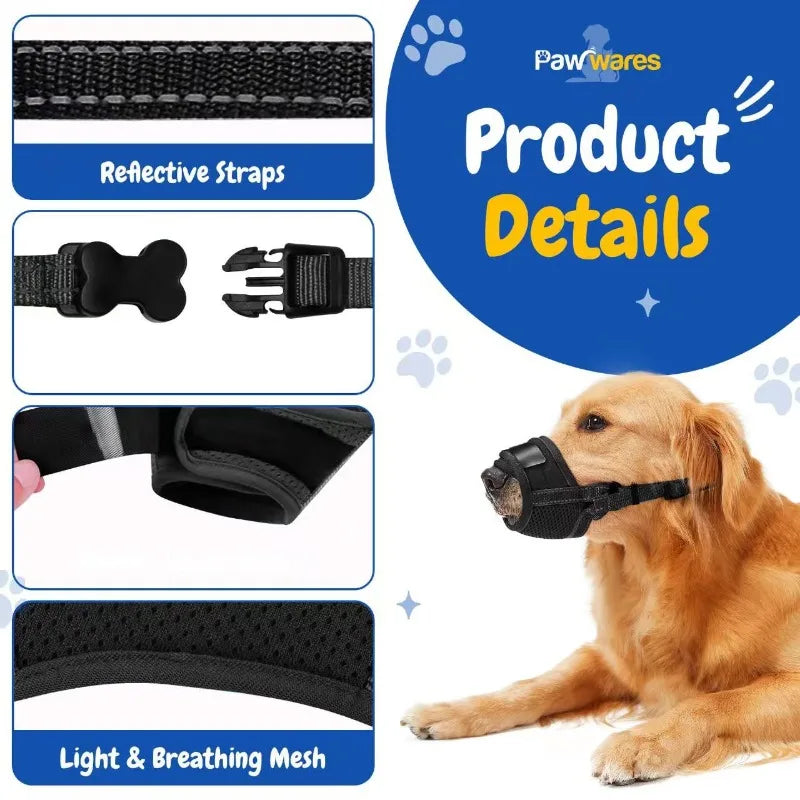 Adjustable Soft Cotton Dog Muzzle – Anti-Bite & Breathable