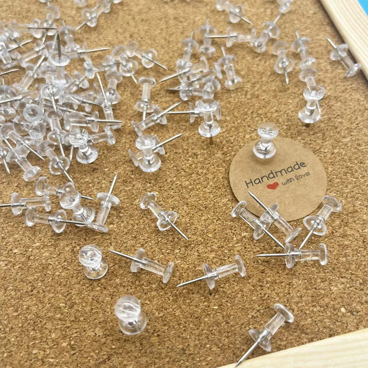 Transparent Push Pins Thumb Tacks with Box – 20/50/100 Pack Push Pins Set Oasis Select