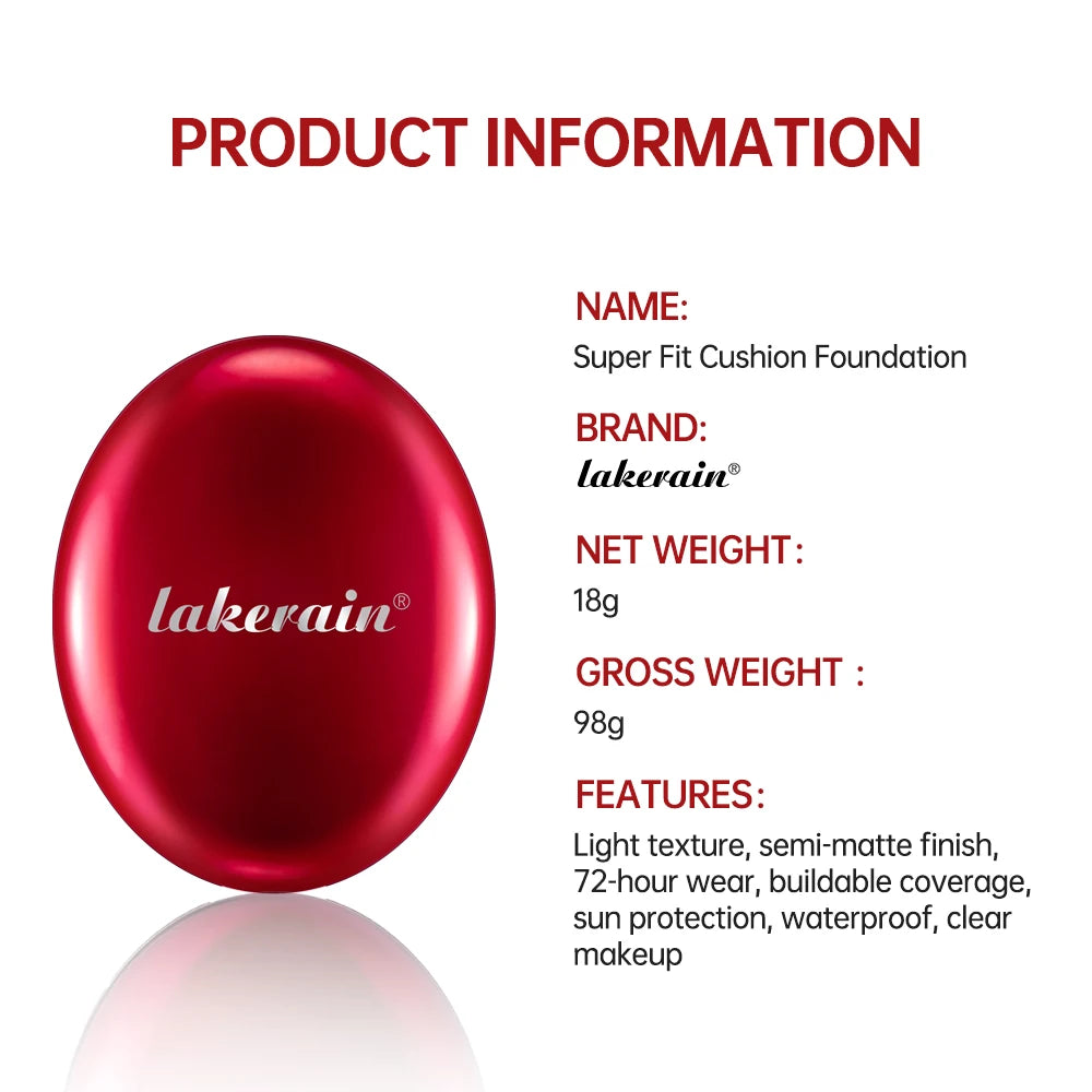 Lakerain Super Fit Cushion Foundation – Waterproof K-Beauty
