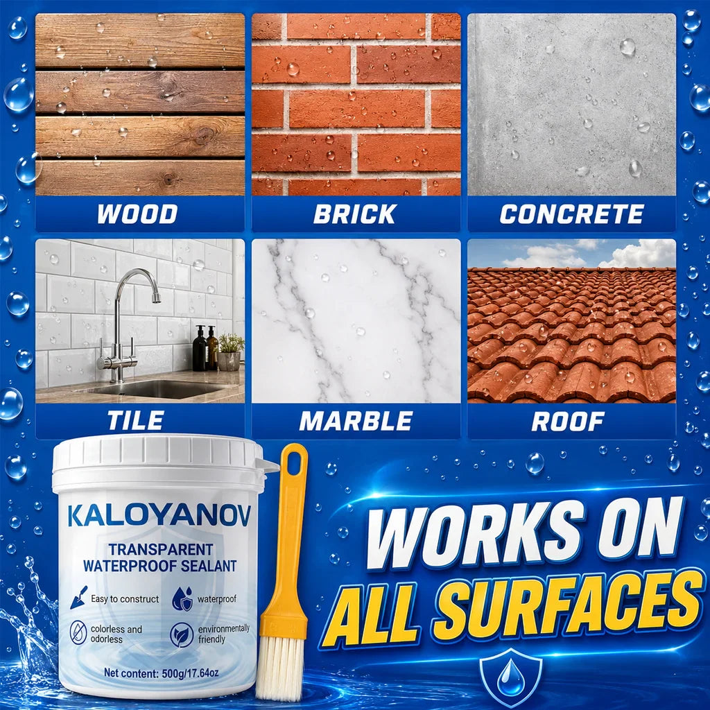 Transparent Waterproof Sealant & Brush – Roof, Bath & Wall