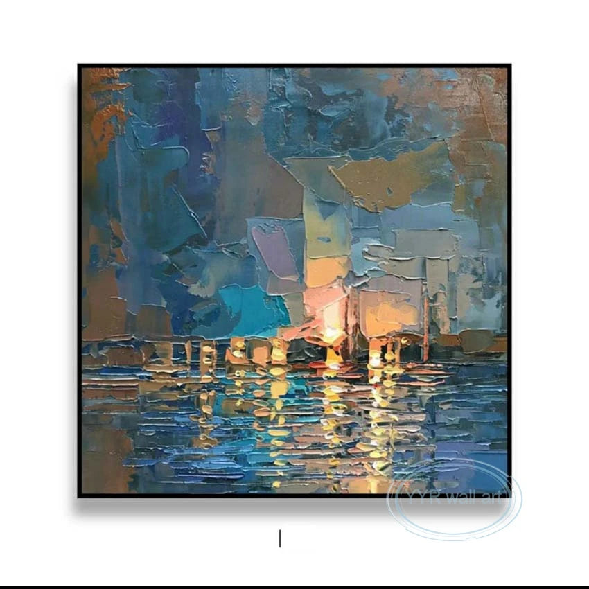 Abstract Art Oil Painting Handmade Canvas Hanging Poster Modern Combination Decorative Mural For Living Room Bedroom Restaurant Peaceful Pleasures Health and Wellness