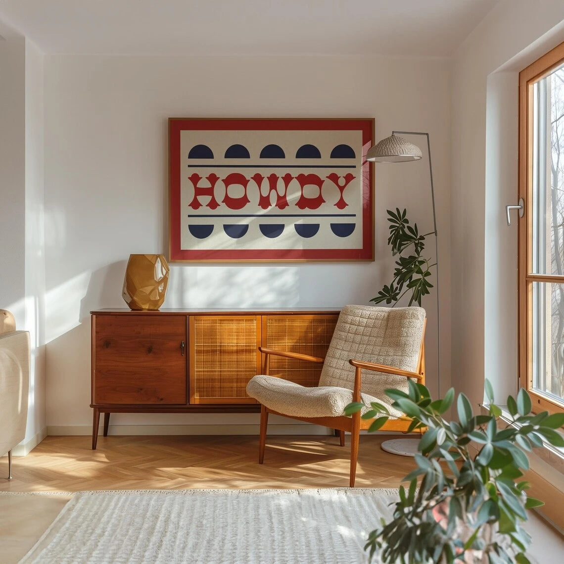 Retro Howdy Southern Canvas Wall Art Print | Home Decor