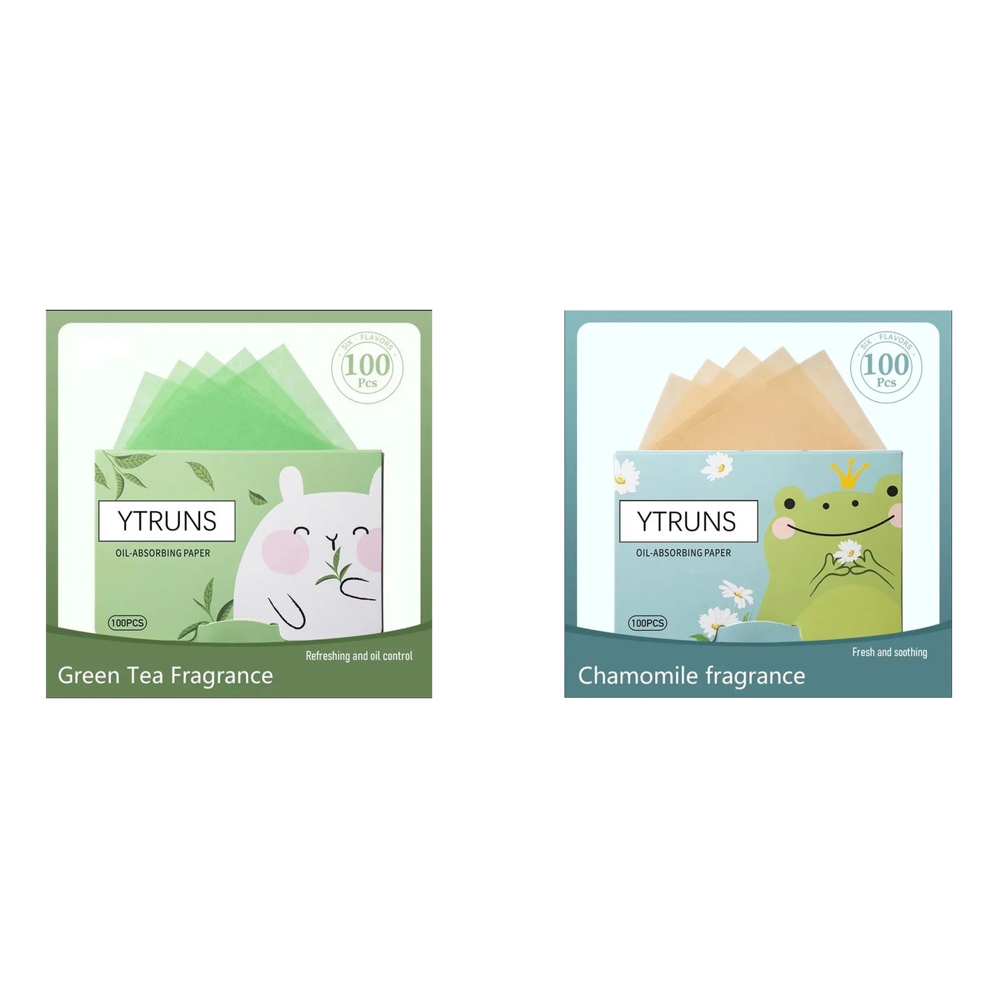 Oil Blotting Sheets 100pcs – Green Tea, Rose & Bamboo Charcoal