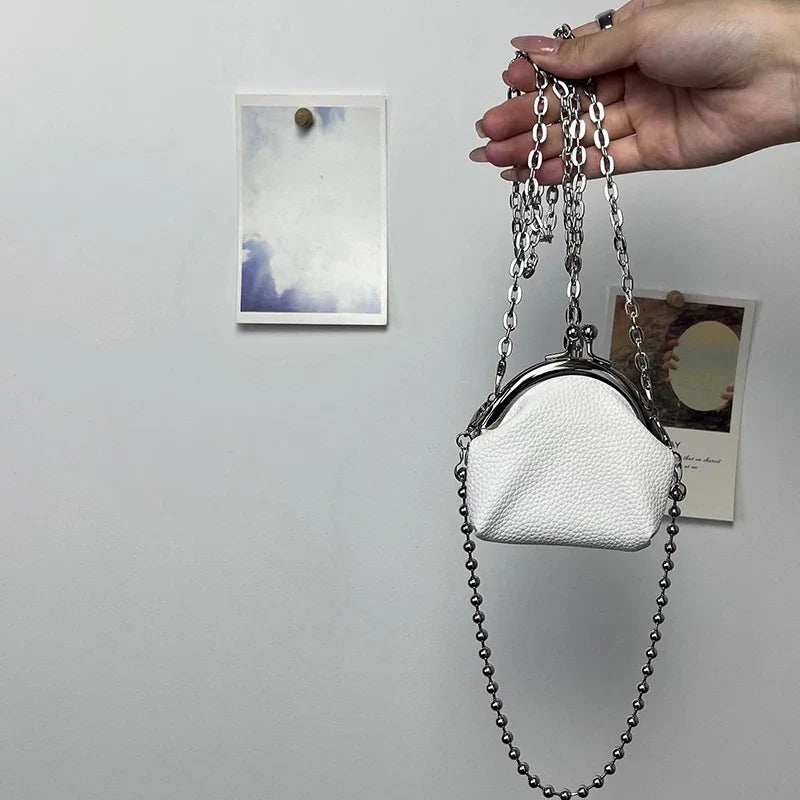 Women's Mini Chain Crossbody Bag – PU Leather Evening Shoulder Bag