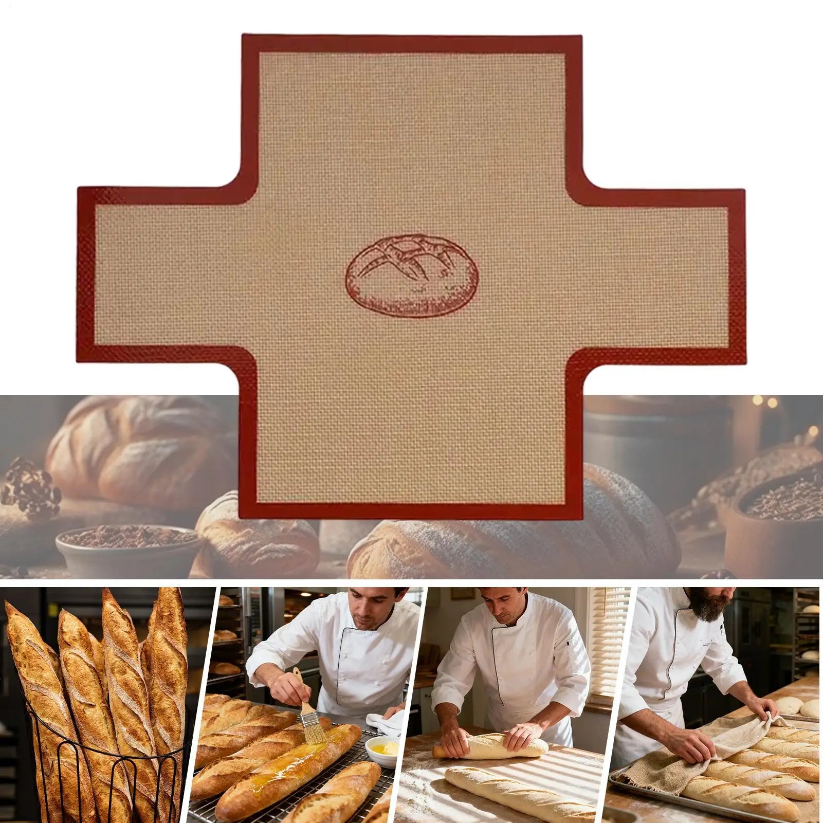 Silicone Loaf Liners Dishwasher Safe Nonstick Baking Mat Sour Dough Bread Baking Mat For Cookie Pastry Baked Goods Cakes Pizzas Peaceful Pleasures Health and Wellness