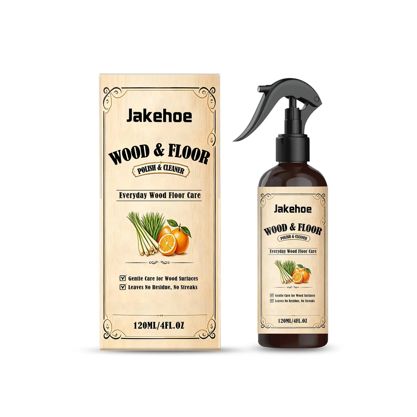 Jakehoe Wood Floor Polish Cleaner Spray – Non-Toxic 120ml