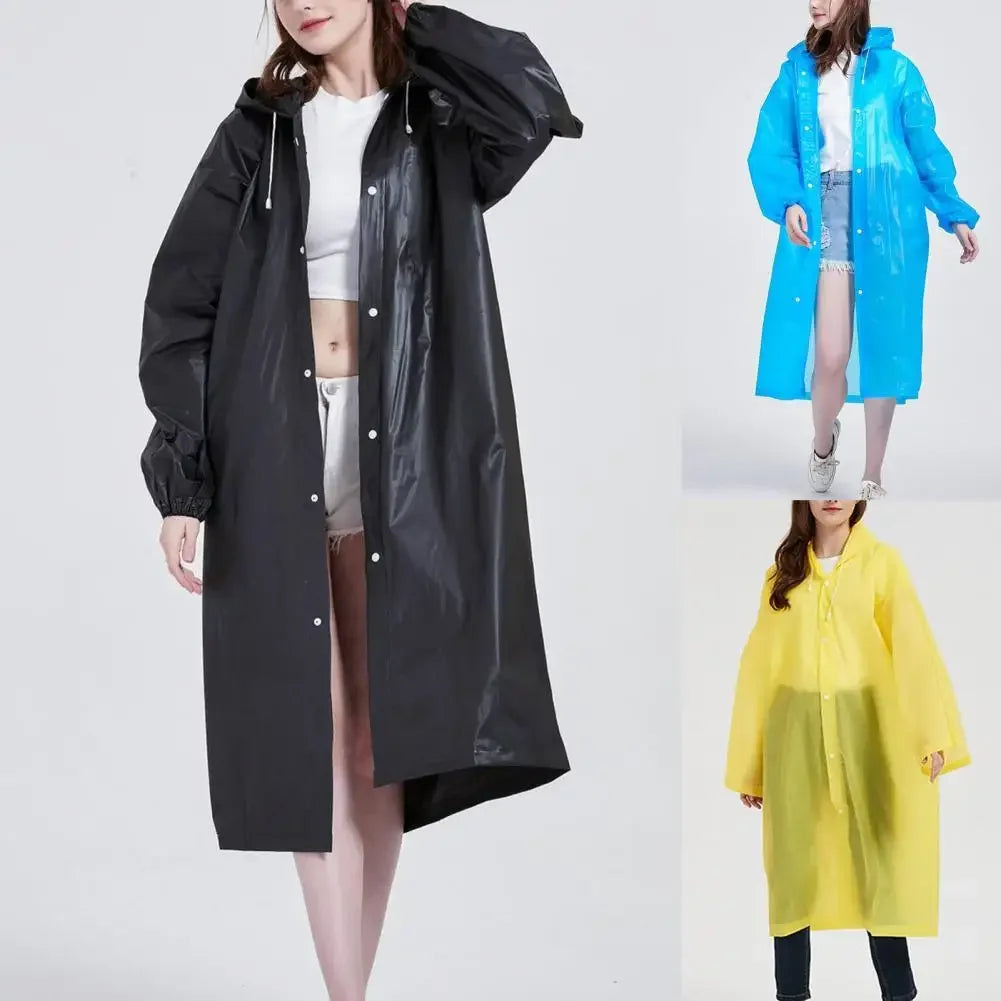 EVA Unisex Waterproof Raincoat – Hooded, Foldable Outdoor Wear