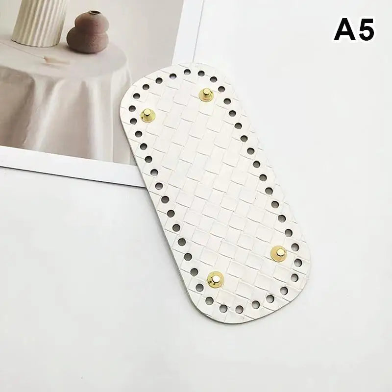 Woven Leather Bag Base 18x8cm | DIY Crochet Purse Bottom