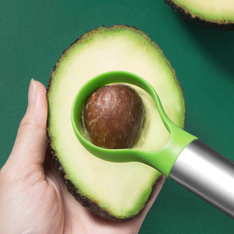 Avocado Slicer 2 In 1 Stainless Steel Avocado Cutter Peeler Knife Pitaya Kiwi Slicer Peeler Kitchen Gadget Fruit Vegetable Tools Peaceful Pleasures Health and Wellness