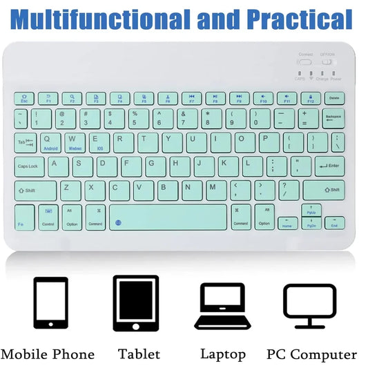 Ultra-Slim Wireless Keyboard Mini 78-Key Bluetooth-compatible Rechargeable Keyboard For Android IOS Windows for PC iPad Tablet Peaceful Pleasures Health and Wellness