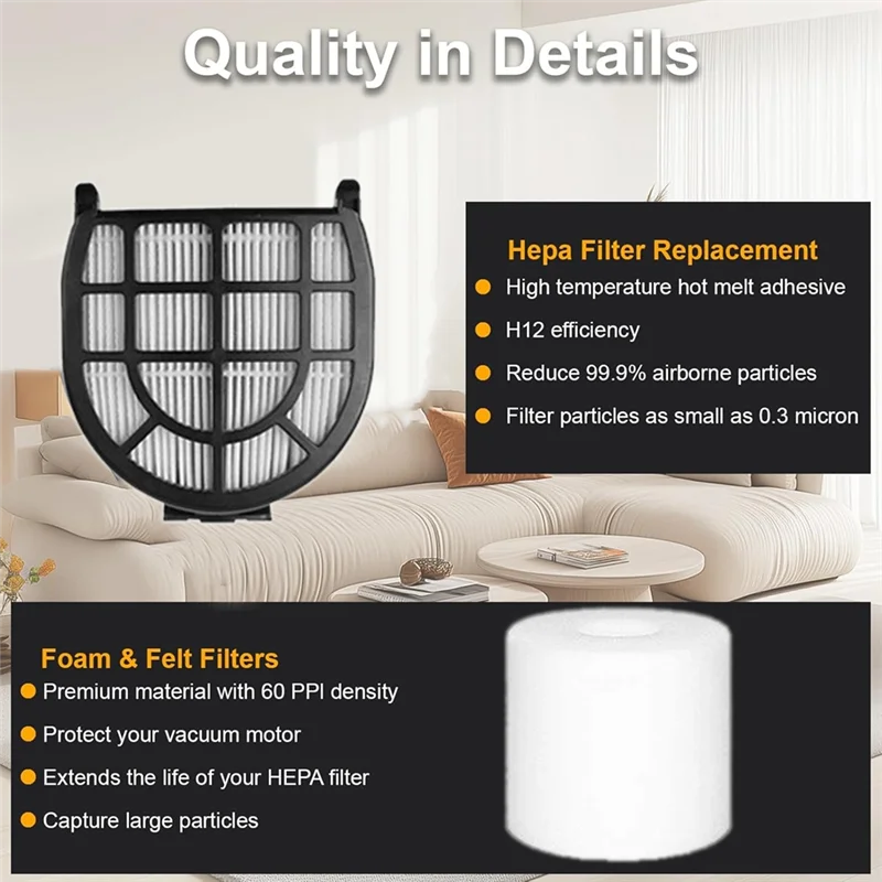 A36T-10PCS Filter Set For Shark LZ600 LZ601 LZ602 Vacuum Cleaner Accessories Replacement Front And Rear Filter Cotton Peaceful Pleasures Health and Wellness