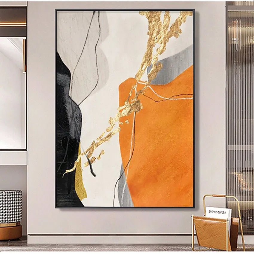 Nordic Wall Art Decor Oil Painting Modern Abstract Image High Quality Home Hanging Poster Handmade Canvas Mural For Parlor Porch Peaceful Pleasures Health and Wellness No frame 3 130cmx250cm