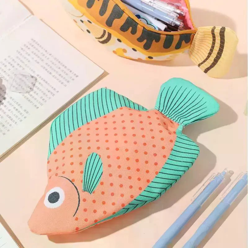 Quirky Sea Fish Pencil Case – Large Capacity Cartoon Organizer