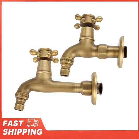Single Handle Faucet Vintage Solid Brass Washing Machine Wall Mounted Peaceful Pleasures Health and Wellness