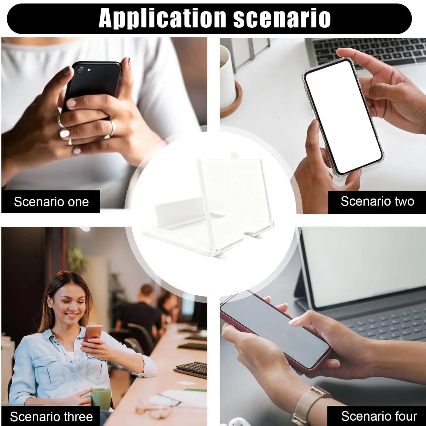 HD Phone Screen Magnifier Stand | 3-4x Zoom, Portable