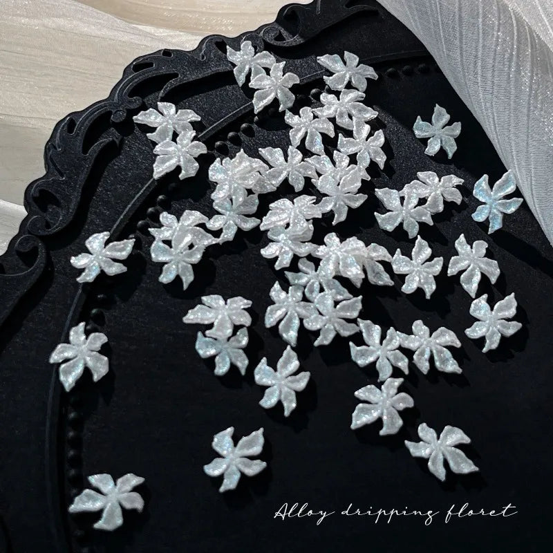 3D White Daisy Flower Nail Charms | Flat Back Resin Art Decor