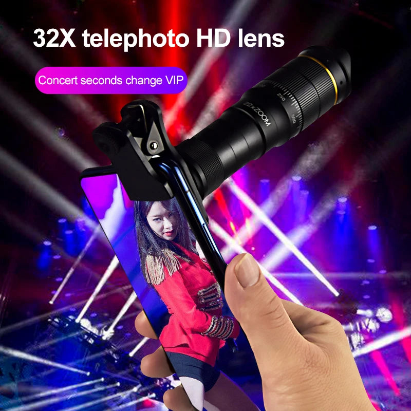 32X Telescope For Phone Mobile Photography Lens Zoom For Cell Camera For iPhone Zoom Mobile Lens Microscope For Phone Lenses Peaceful Pleasures Health and Wellness