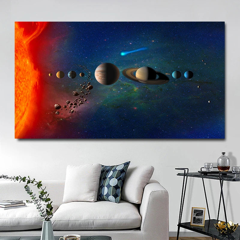 Solar System Pictures Nebula Space Universe Posters and Prints Science Canvas Painting Wall Art for Living Room Decor Cuadros Peaceful Pleasures Health and Wellness w3811 solar-1 30x60cm