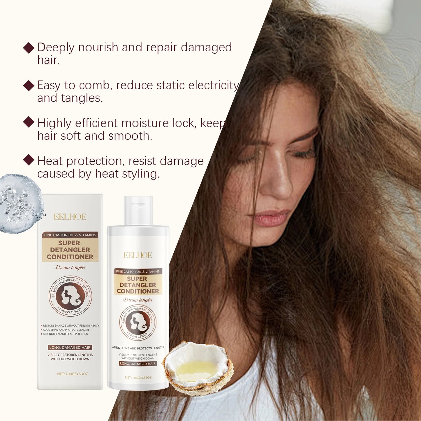 Thermal Protection Hair Conditioner Repair Improving Frizz Hair Restore Natural Luster Strengthen Roots Moisturizing Conditioner Peaceful Pleasures Health and Wellness