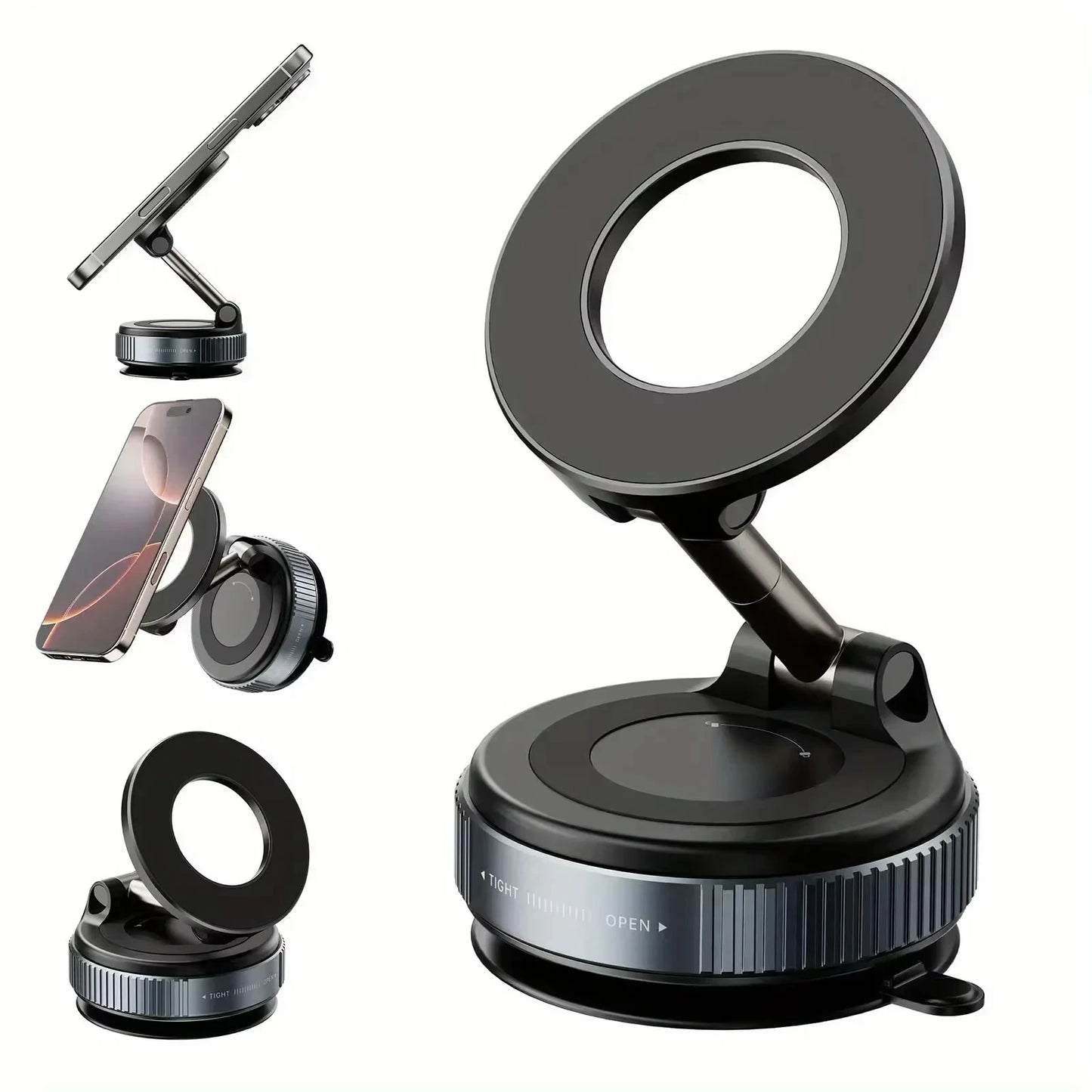 Car Phone Vacuum Magnetic Holder, Magsafe Suction Cup Phone Holder, 360 ° Adjustable Magnetic Phone Holder Universal Holder Peaceful Pleasures Health and Wellness
