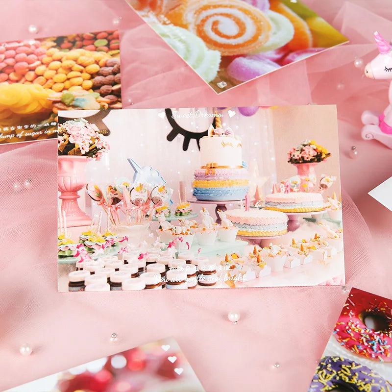 Sweet Dreams Series Postcards Cute Dessert Cake Art Greeting Message