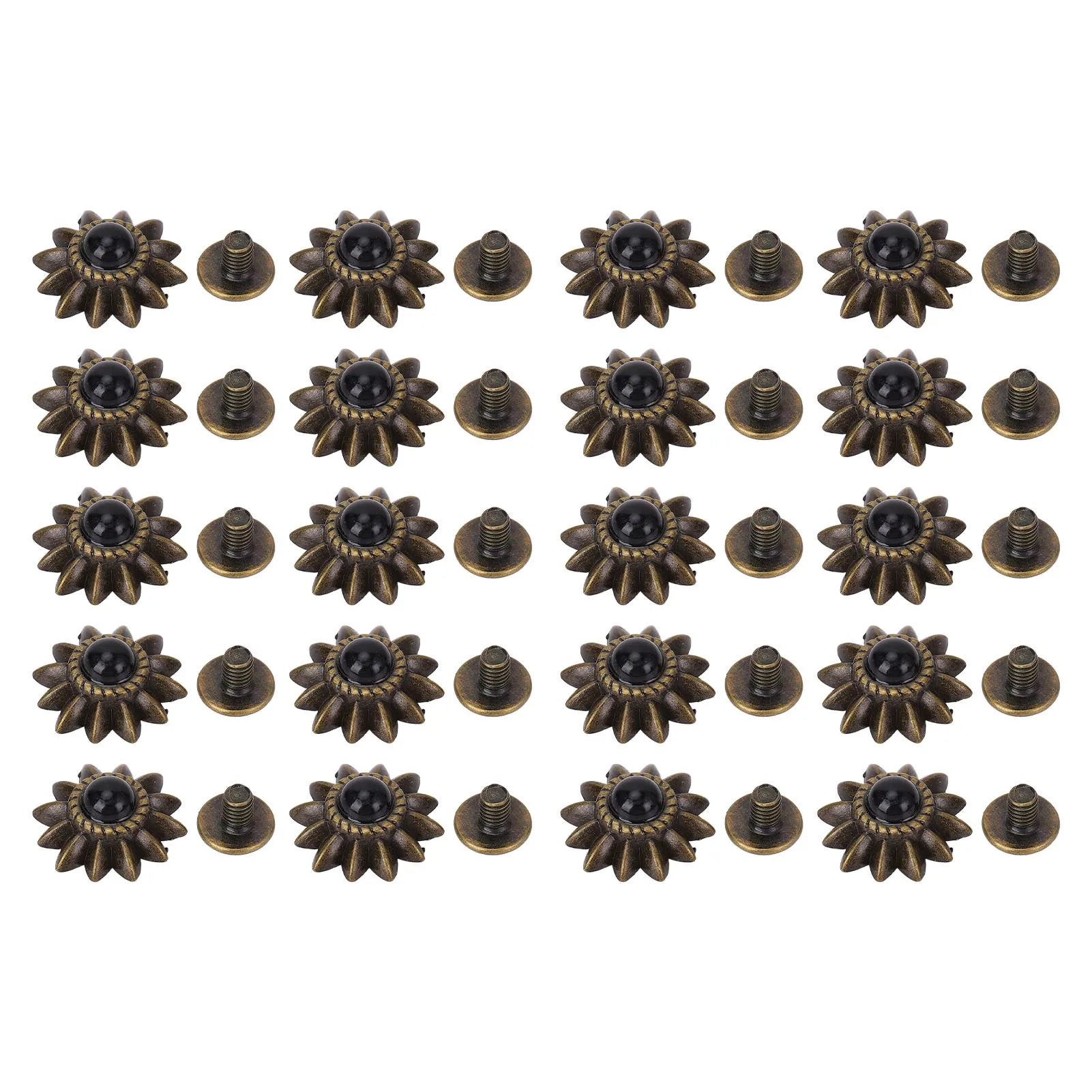 Simulation Turquoise Alloy Rivets Easy Installation Removal Small Zinc Alloy Daisy Decorative Conchos Buckles for Leathercraft Peaceful Pleasures Health and Wellness Default Title