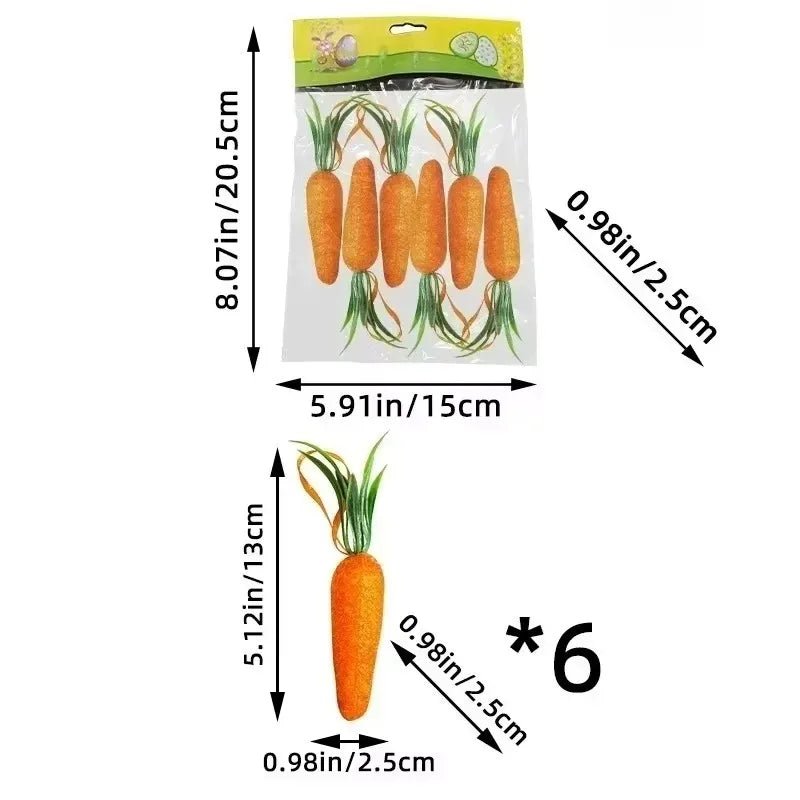Mini Foam Easter Carrot Hanging Decorations – 6 to 120 Pack