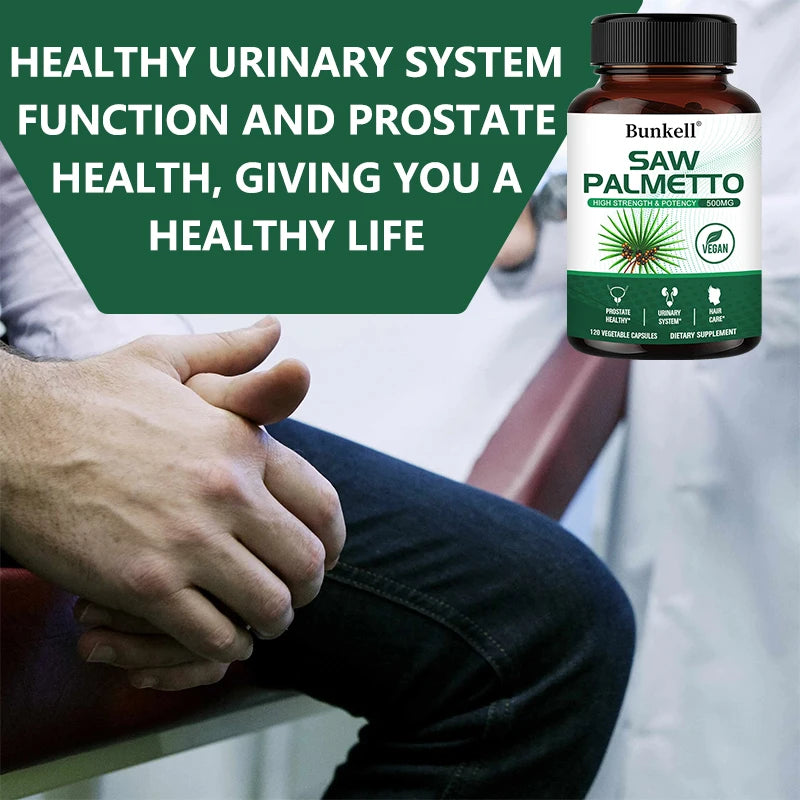 Saw Palmetto Extract Capsules 500mg - Enhanced Hair Growth Supplement for Women & Men, Reduces Hair Loss, Urinary Tract Support Peaceful Pleasures Health and Wellness