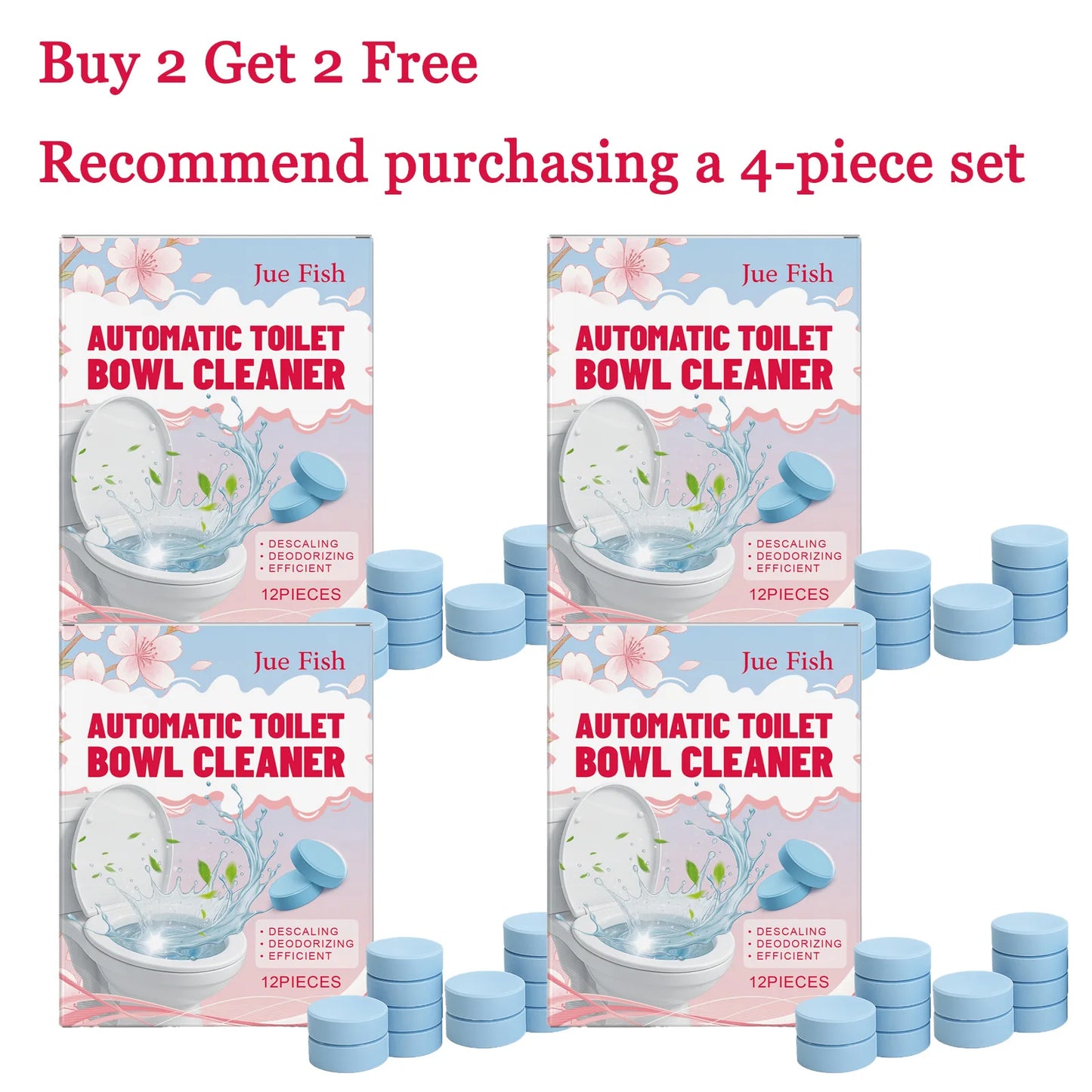 12-Pack Toilet Cleaning Tablets – Stain & Odor Remover