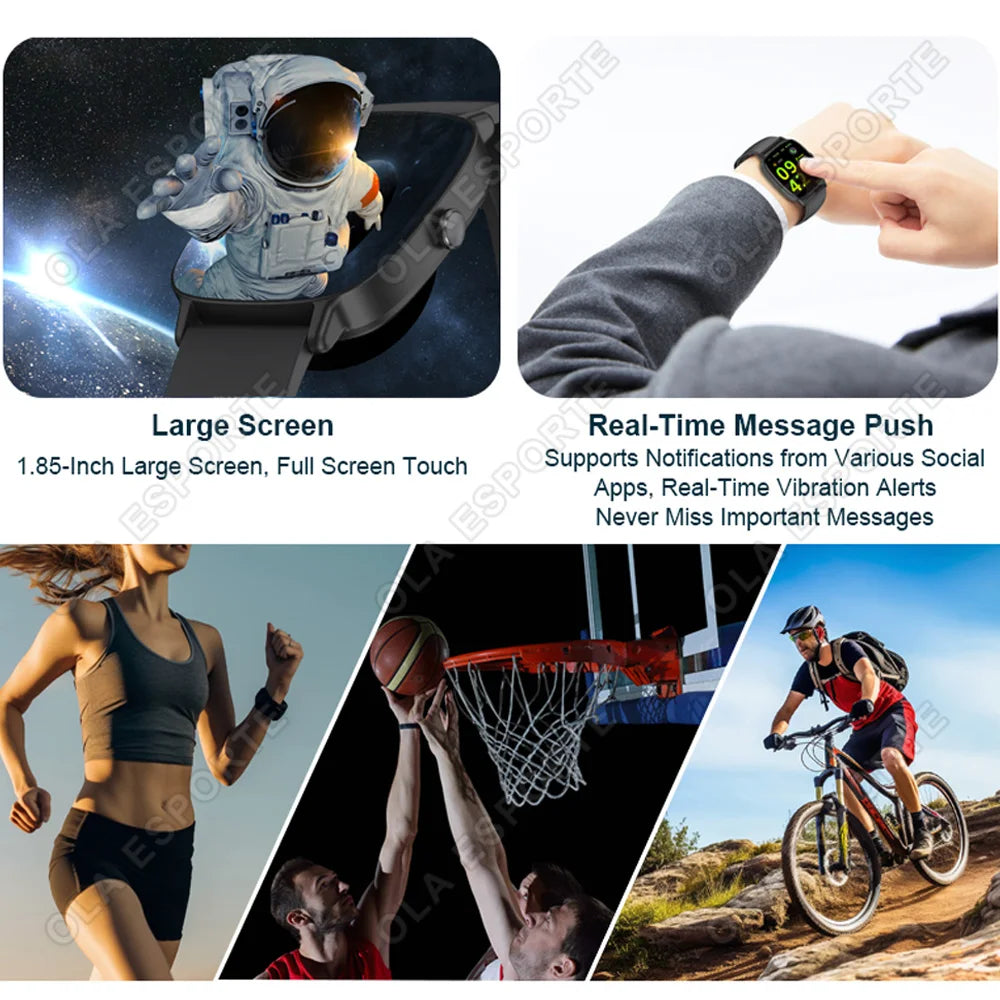 2026 New Men's Smart Watch Women's Gift 1.85inch HD Full Touch Screen Sports Fitness Watch Electronics BT Call Smartwatch HW12 Peaceful Pleasures Health and Wellness
