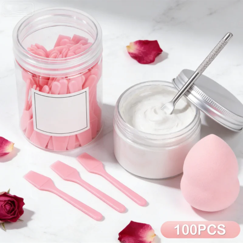 Disposable Mini Spatulas 100 Pcs | Makeup Applicator Sticks