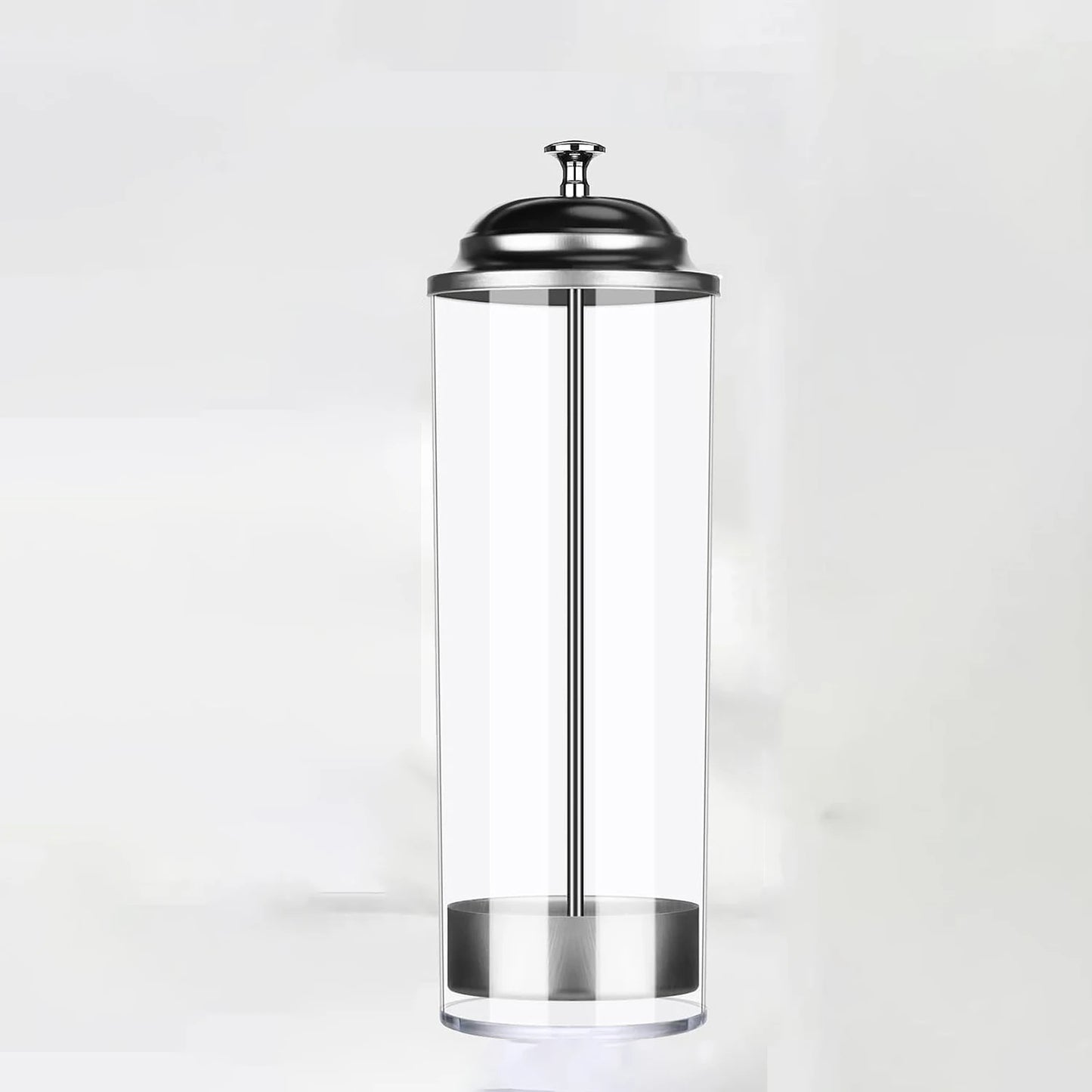 Acrylic Straw Holder & Dispenser with Lid – Clear Counter Storage Organizer for Standard Drinking Straws