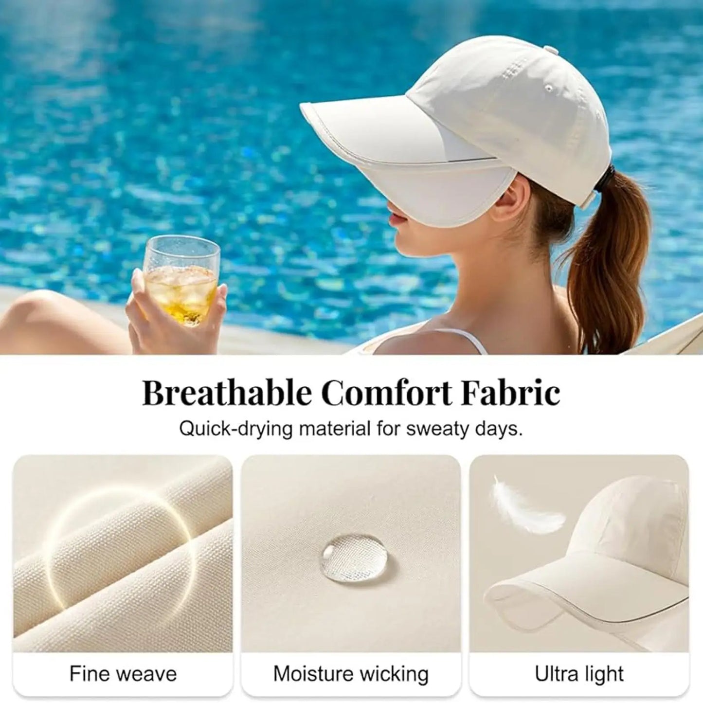 Wide Brim UV Sun Visor Hat – Breathable Adjustable Unisex