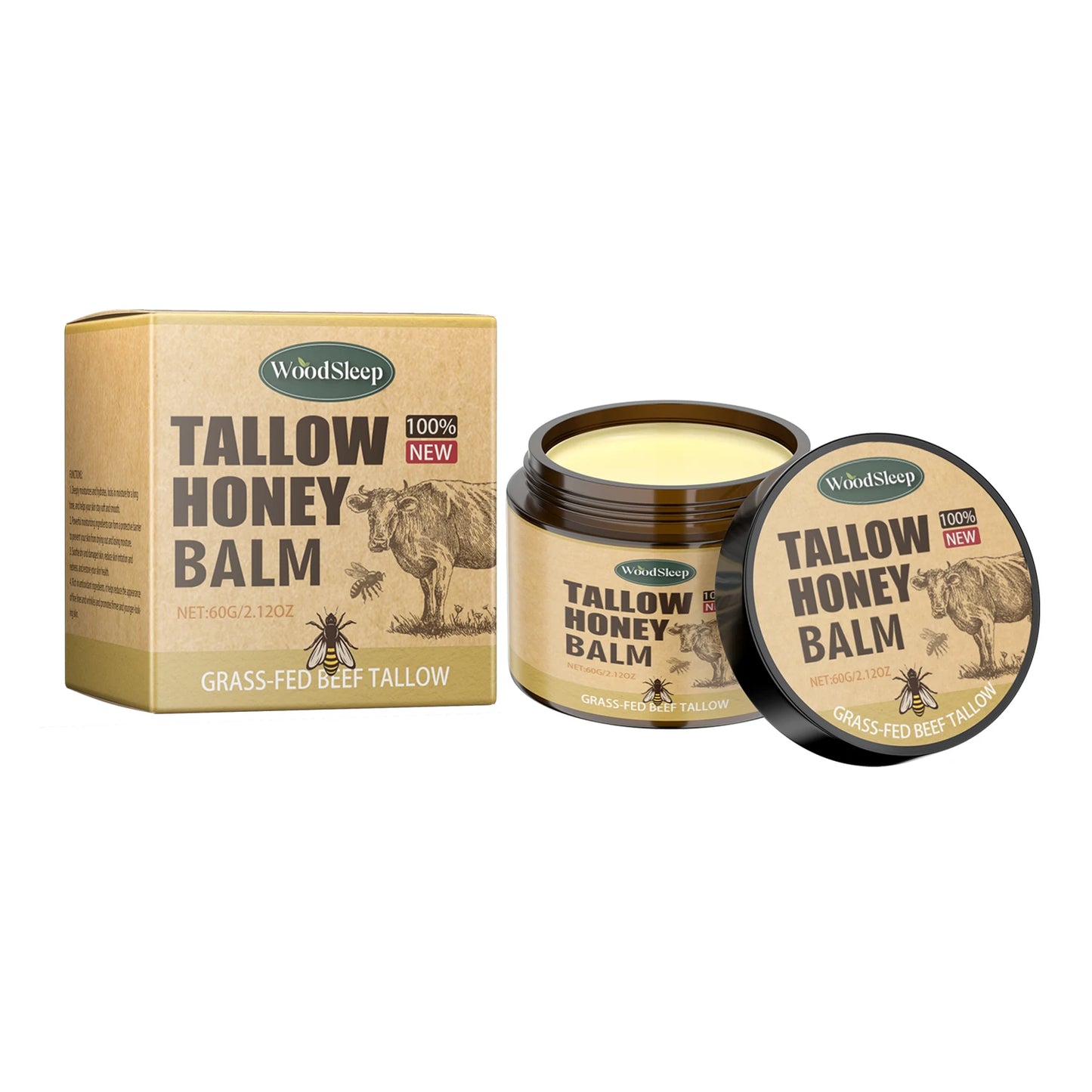 Beef Tallow & Honey Balm Face Cream – Hydrating & Firming