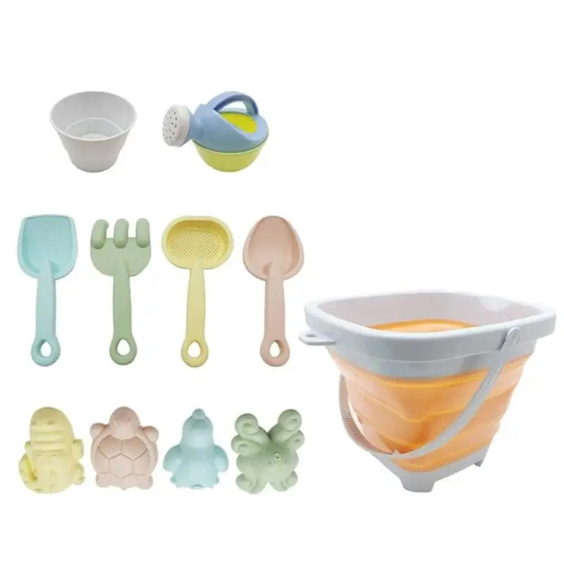 11-Piece Kids Beach Sand Toy Set – Bucket, Shovel & Molds