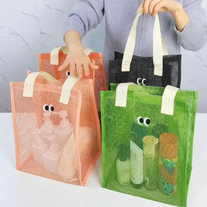 Reusable Mesh Tote Bag – Breathable Beach & Shopping Shoulder Bag
