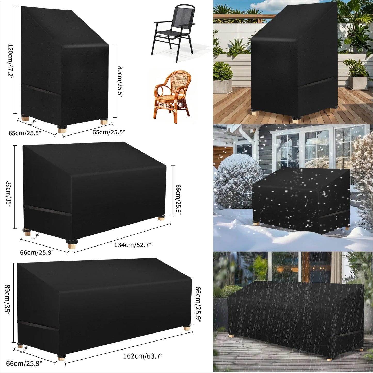 Waterproof Garden Bench Cover – Heavy Duty Oxford Patio Chair Cover