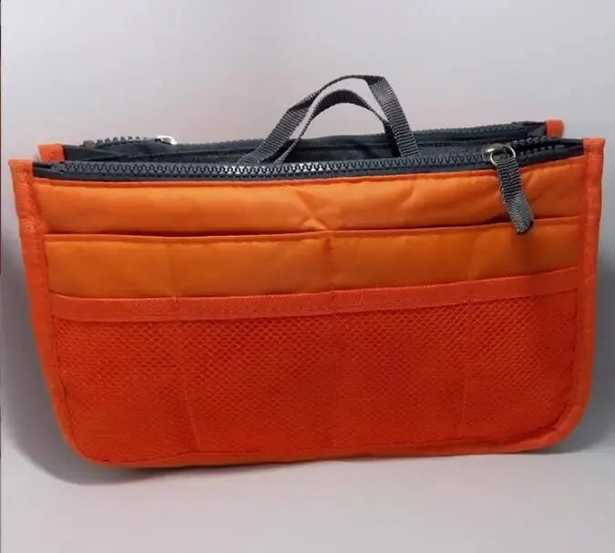 Multi Functional Large Capacity Makeup Bag Portable Double Zipper Toiletries Travel Storage Bag Mommy Bag Multi Pocket Cosmetic Peaceful Pleasures Health and Wellness Orange M