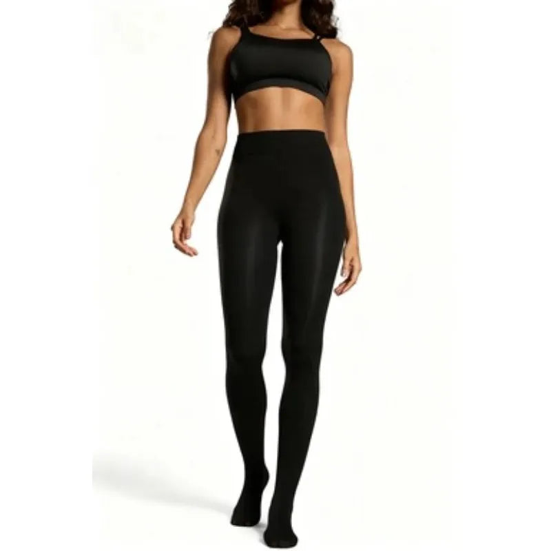 Women's Shiny Gym Leggings High-Stretch Elastic Waist Fitness