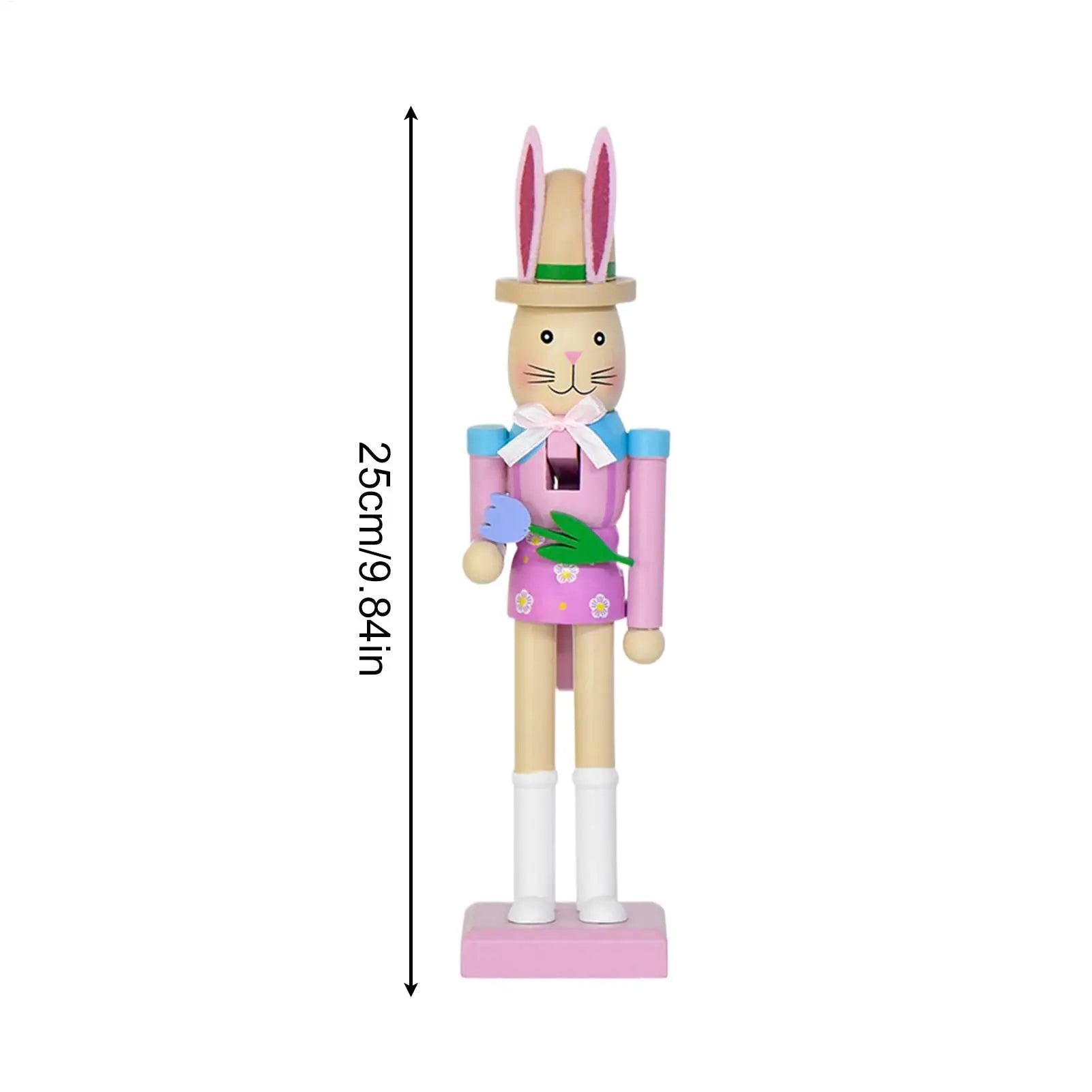 Easter Bunny Nutcracker Figure | Spring Rabbit Table Statue Holiday Figurine Peaceful Pleasures Health and Wellness