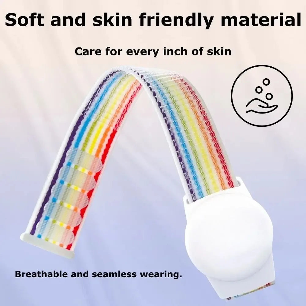 TPU Cartoon Case Nylon Strap Waterproof Adjustable Kids Bracelet Replacement Child Wristband for Apple AirTag Tracker Accessory Peaceful Pleasures Health and Wellness