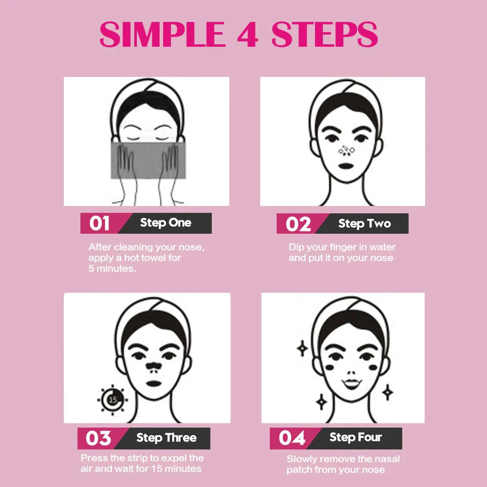 Large Pink Nose Pore Strips – Deep Cleansing Blackhead Remover