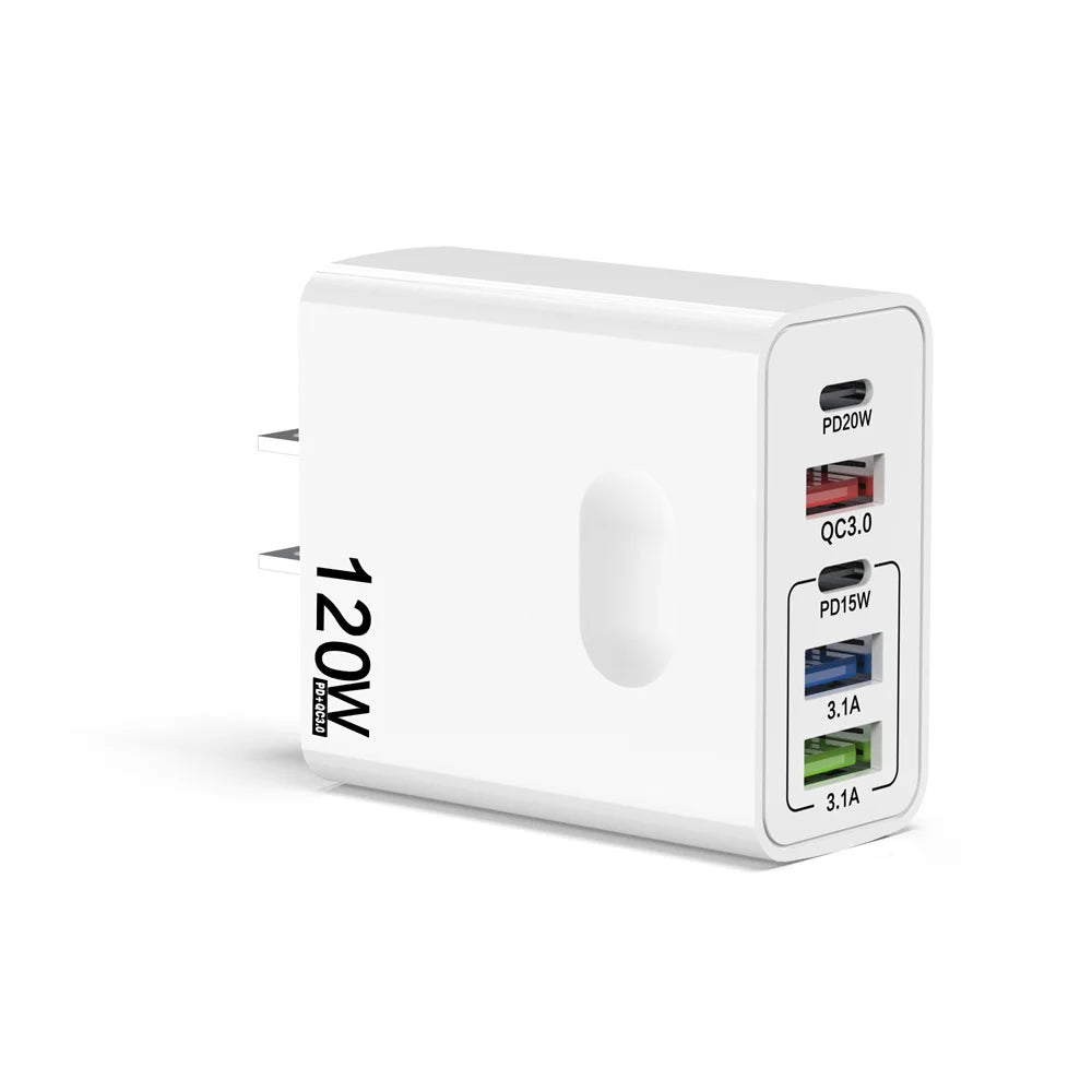 120W 5-in-1 USB-C Desktop Fast Charger QC3.0 | Multi-Port